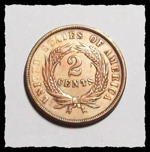 1865 TWO CENT PIECE COIN  Great Eye Appeal Sharp XF++ / AU #19D53 - Image 2 of 2