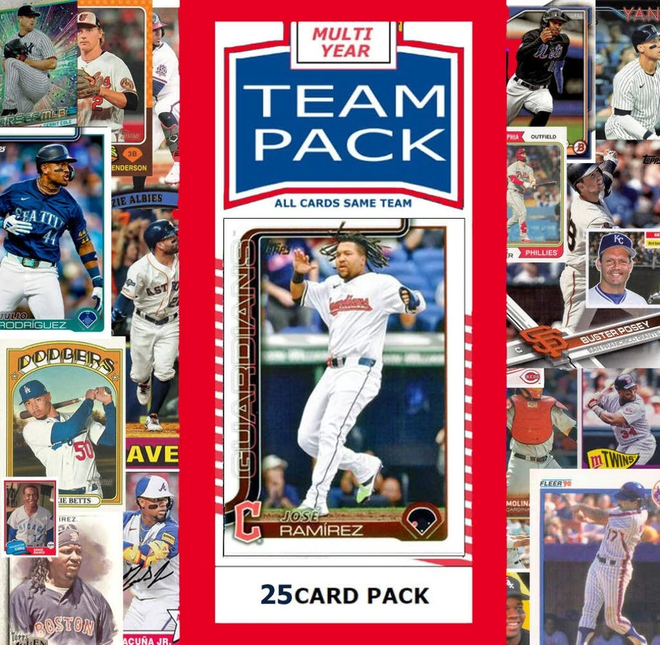 Topps Cleveland Guardians Team Sets 2020 2018 2014 2009 2008 + Multiyear Pack 20 - Изображение 2 из 2