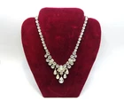 Vtg. Signed "WEISS" Clear Rhinestone Costume Jewelry Necklace - 02
