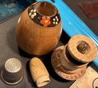 Vintage Sewing Kit Hand Painted Wooden Egg — photo 6