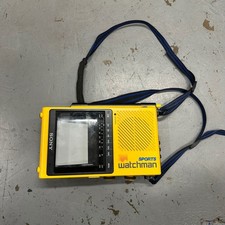 Sony Sports Watchman TV Radio Yellow Portable CRT Screen FH-M700