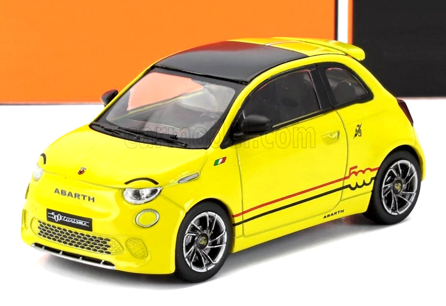 IXO 1/43 DIECAST 2024 FIAT ABARTH 500 500E TURISMO YELLOW/BLACK INTERIOR MOC346
