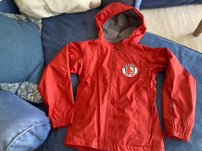 Sierra Designs RED SOX Zip HOODED Lined Windbreaker Unisex Small Red Packable