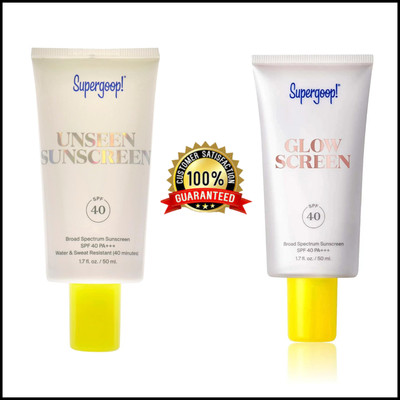 NEW Supergoop Unseen Sunscreen Glow Screen SPF 40 high UVA Cream 50ml
