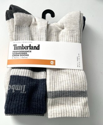 Timberland Men's Performance Cushioned Crew Socks Multicolor 5 Pairs