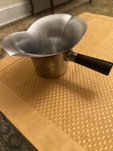 Vintage CHASE Art Deco Metal Gravy Boat Server Black Bakelite Handle