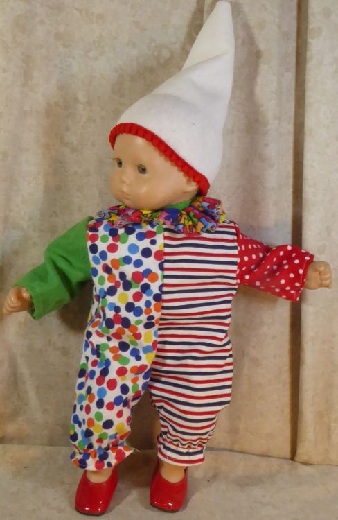 Doll Clothes HandMade4 American Girl 15" Bitty Baby Boy Jumpsuit Clown Costume