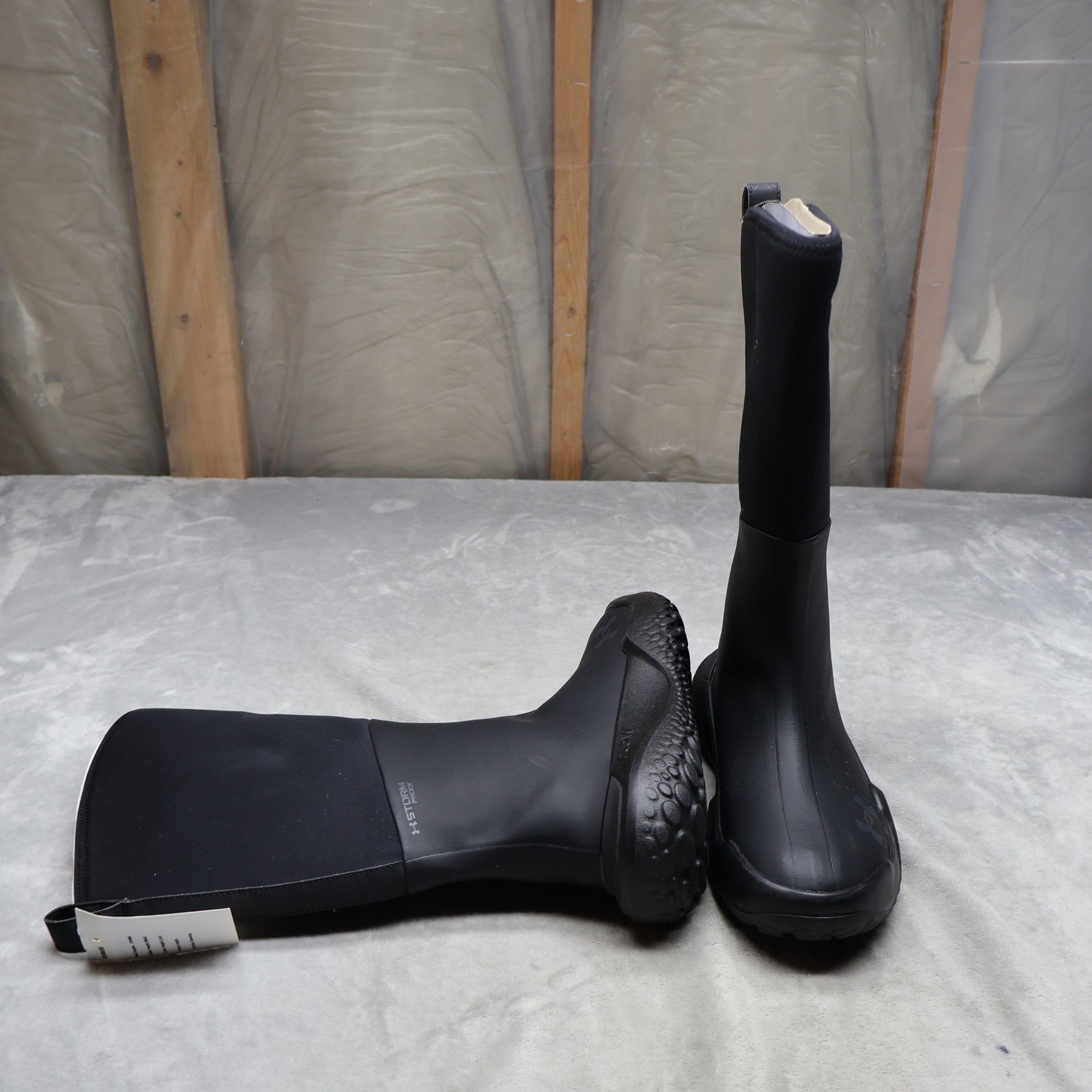 9 Mud Freak Boots Black Stormproof Tall Rubber Utility Rain Nwd