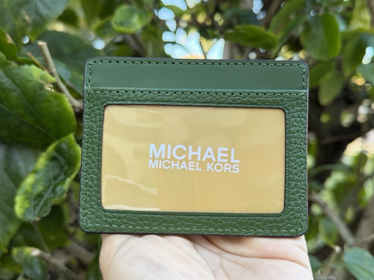 MICHAEL KORS カード入れ オリーブ MICHAEL KORS JET SET TRAVEL CARD HOLDER LEATHER WALLET FERN GREEN