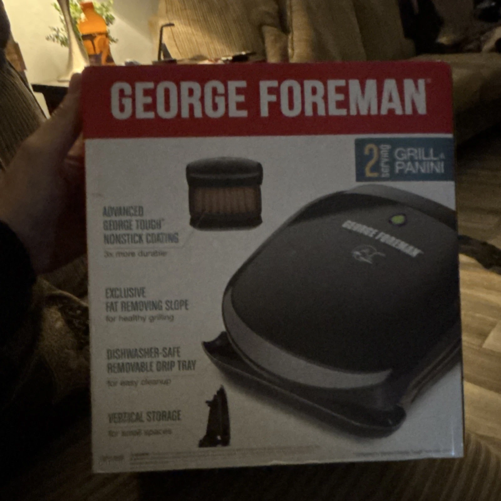 George Foreman GR136B Grill & Panini Press, Non-Stick, Fat Removing