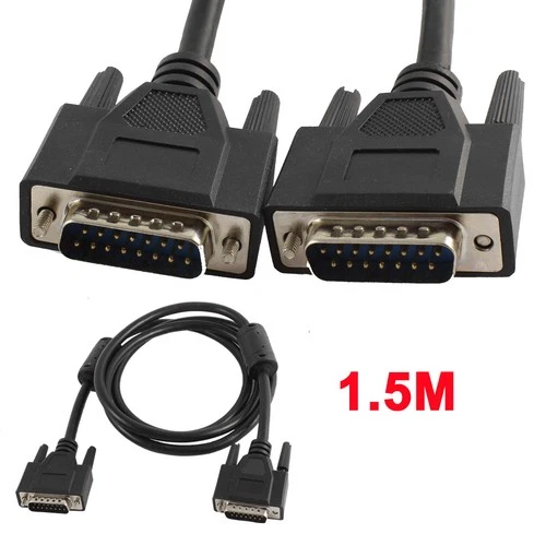 5Ft 1.5M Length DB15 15 Pin Male to Male Monitor Adapter Cable Wire for Laptop