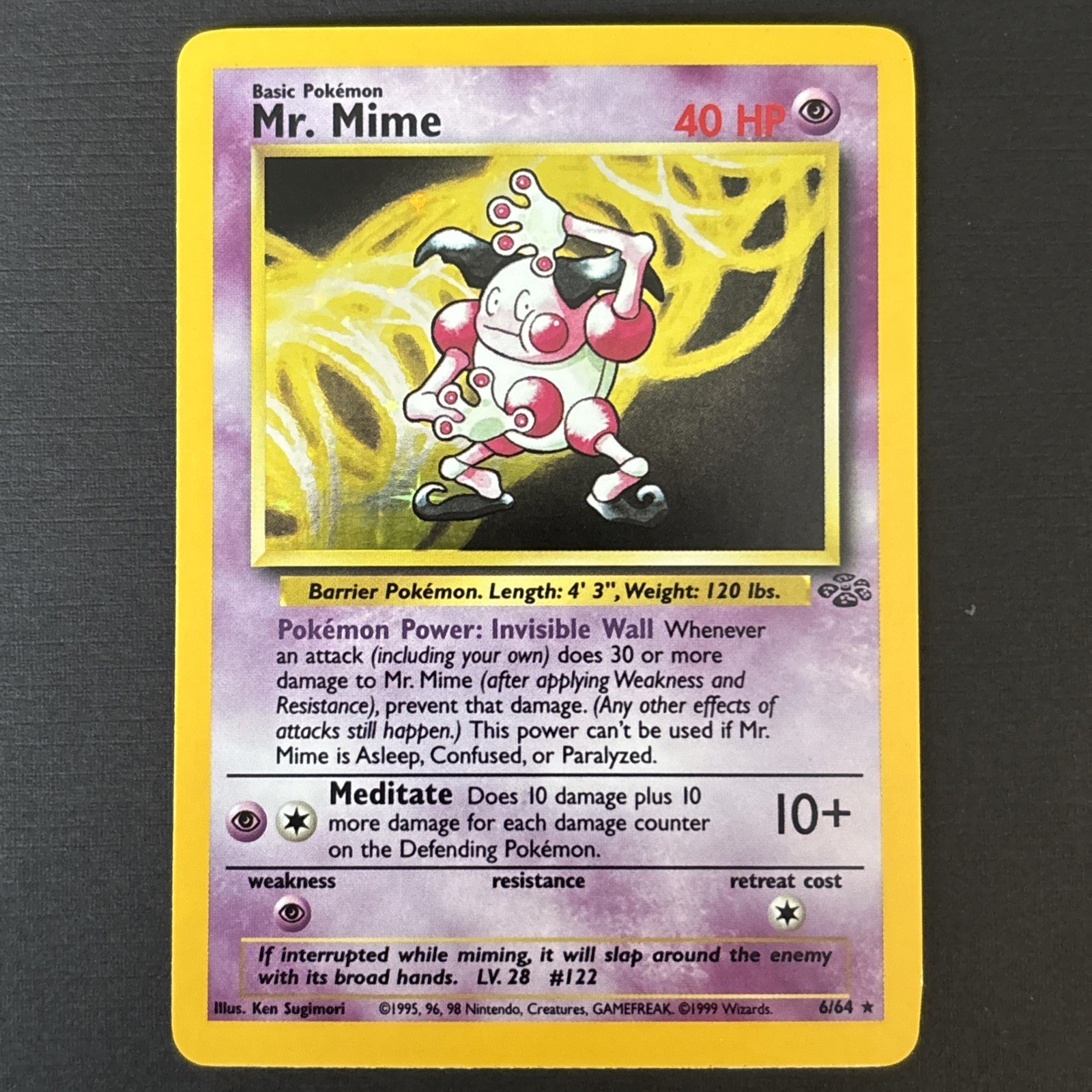 Pokémon TCG Mr. Mime Jungle 6/64 Holo Unlimited Holo Rare LP