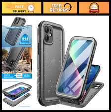 Heavy Duty Waterproof Case for iPhone 12 Mini - Full Body Protection, Black