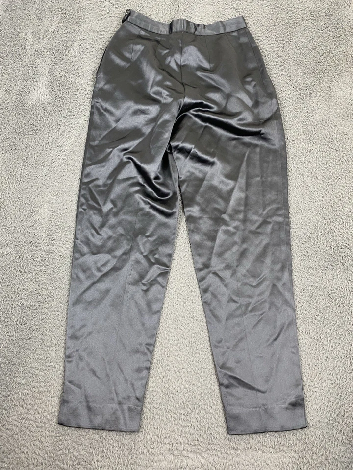 Prada 意大利丝绸粘纤缎裤黑色锥形尺寸 42 — 第 2/4 张图片