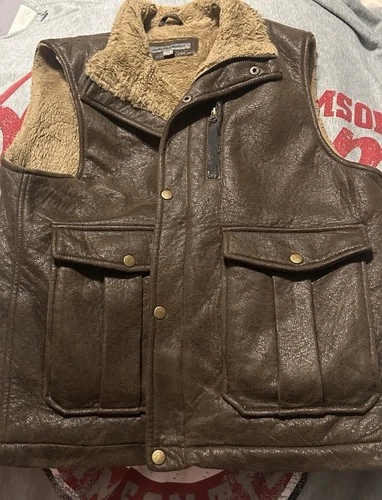 Vintage Johnston & Murphy Faux Suede Vest Men's Size M Sherpa Fleece Lined video thumbnail
