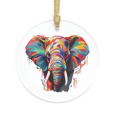 Artistic Elephant Acrylic Ornament