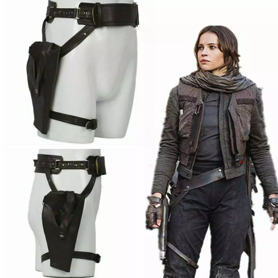 Jyn Erso Belt Gun Holster Leg Strap Cosplay Costume Prop Leather