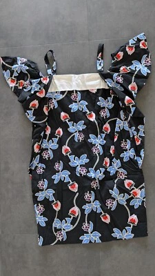 Sportmax Code Kleid Marocco Floral  Schulterfrei Volant Verspielt Us 12 De 42 - Bild 1 von 4