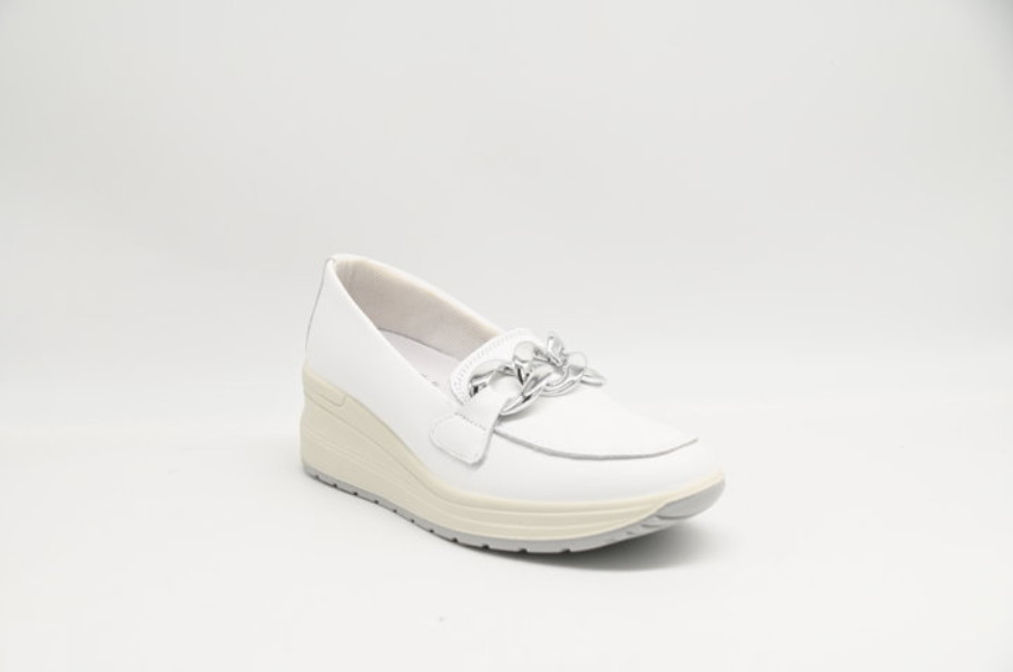 ЧЕХОЛ ENVAL SOFT DAMEN LEDER KEILABSATZ MOKASSIN 5760955 WEISS MEMORY 35 BIS 40