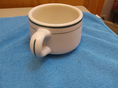 VINTAGE SYRACUSE CHINA RESTAURANT WARE GREEN STRIPE COFFEE CUP MUG MID CENTURY - Picture 4 of 5