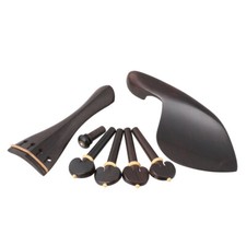 Ebony 4/4 Violin Tailpiece Tuning Peg set end pin Chinrest