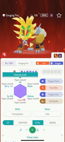 ✨Gaugingfire/Flamariete lv l100             ✨+Free Masterball