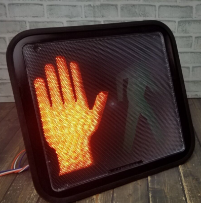 GE 16x18 LED Full RED HAND / MAN WALK Pedestrian Signal Traffic