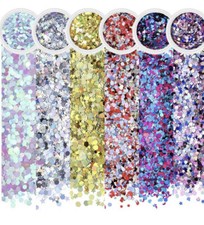 Body Glitter, Face Glitter NICEAUTY Chunky Nail Glitter 6 Colors Cosmetic