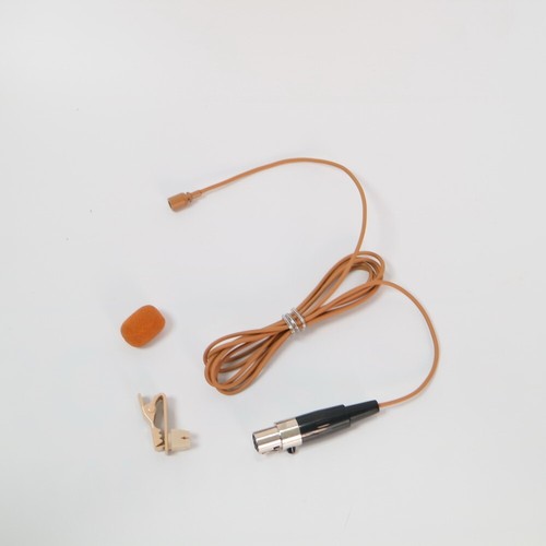 Tan Tie Clip Lavalier Noise Canceling Microphone For Shure BeltPack Transmitter - Picture 4 of 6