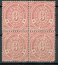 Altdeutschland Norddeutscher Postbezirk MiNr 21 postfrisch ** Viererblock LESEN