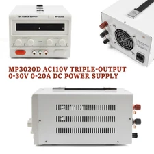 Portable DC Regulated Power Supply 32V 20Amp Precision Adjustable w/ Power Line