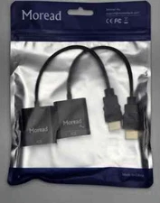 Moread Gold-Plated HDMI to VGA Adapter (Male to Female) - 2 Pack, Black