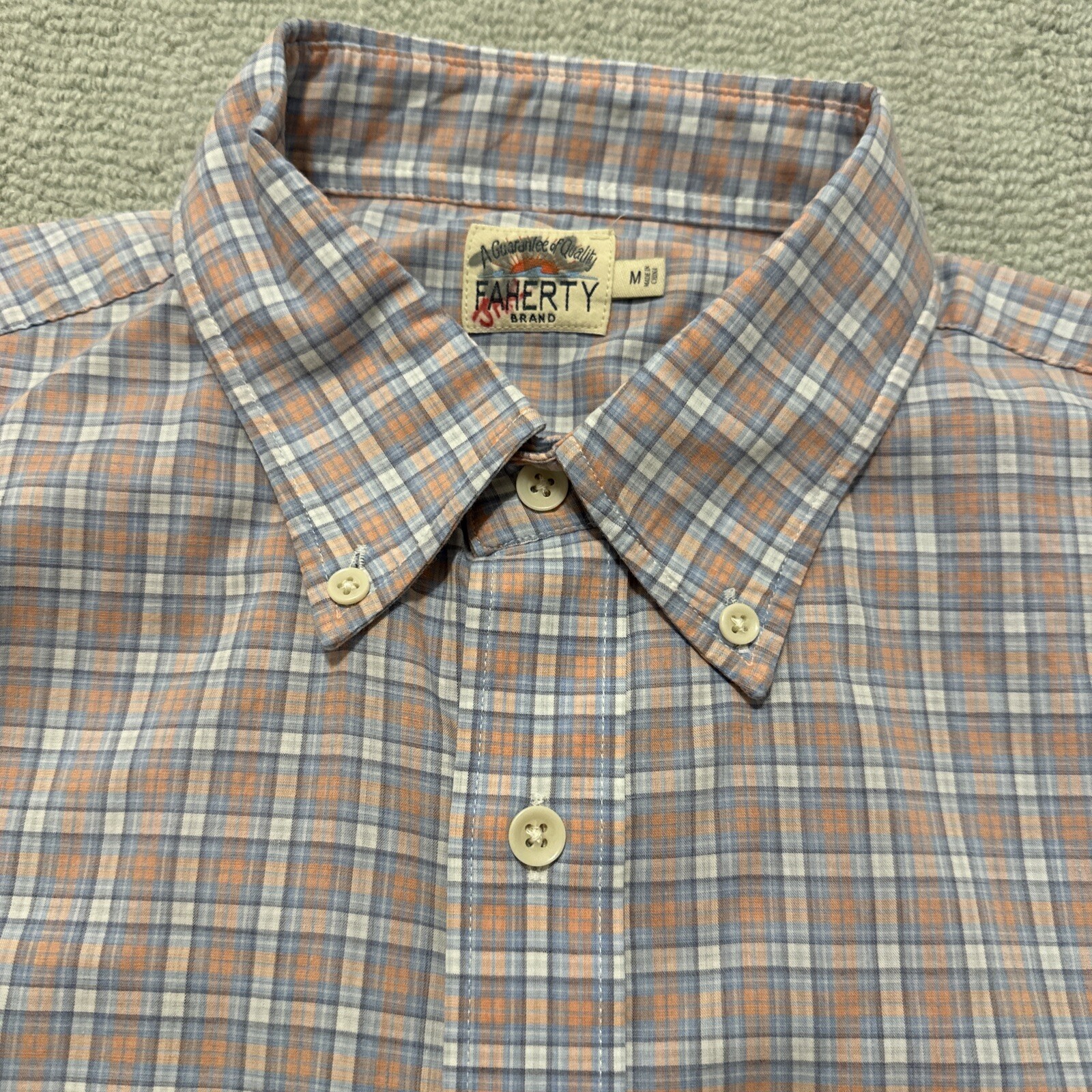 Men’s Faherty Button Down- Medium M - image 1
