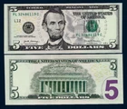 USA UNITED STATES AMERICA 5 DOLLARS P-546 2017A x 1 Pcs Lincoln UNC Money NOTE