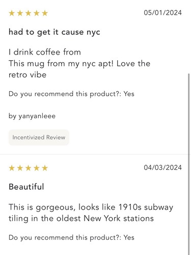 NEW ANTHROPOLOGIE BISTRO TILE NYC MUG CUP LATTE TEA COFFEE MOSAIC FRENCH GIFT - Picture 5 of 23