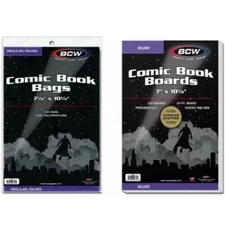 BCW Silver Age Comic Book Bags and Boards (100 pack) Acid Free Archival Quality