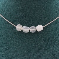 Halskette Mit 4 Perlen Mondstein Aus Indien Edelstahlkette FüR Damen