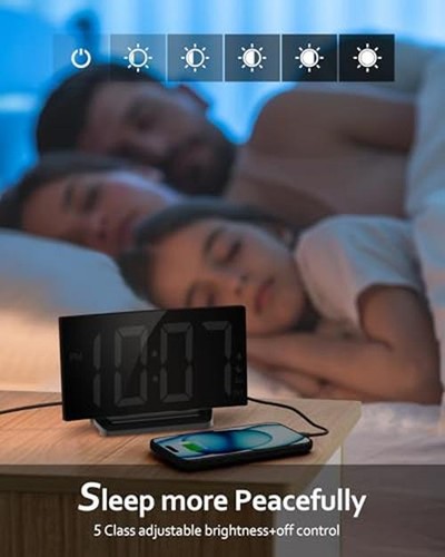 GOLOZA Digital Alarm Clock for Bedrooms with Modern Curved Assorted Colors - Picture 41 of 58