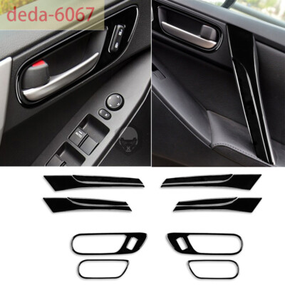 12×Piano Black Interior Set Kit Door Handle Panel Trim For Mazda 3