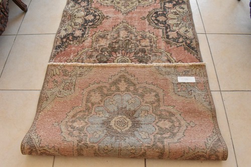Oushak Kilim 3x10.6 ft Vintage Handwoven Runner Rug Traditional Wool Kilim C01 - Picture 8 of 8