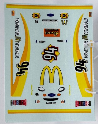 HO Scale Slot Car Water Slide Decal, Silk Screen w/ White NOT A COLOR COPY - NOS