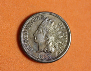 1863 Indian Head Cent Penny #P11433