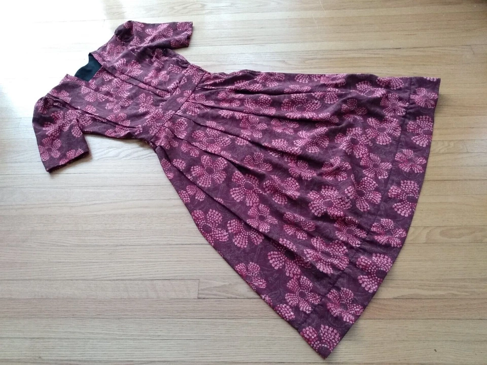 Vestido Vintage Amish Menonita Niña 30" Pecho Rojo Borgoña Antigua Colonia Mexicana Foto 2 de 4