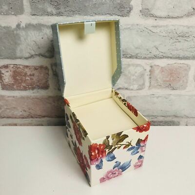 Shabby Chic Floral Vintage Style Memo Notes in Box with Blue Polka Dot Lid