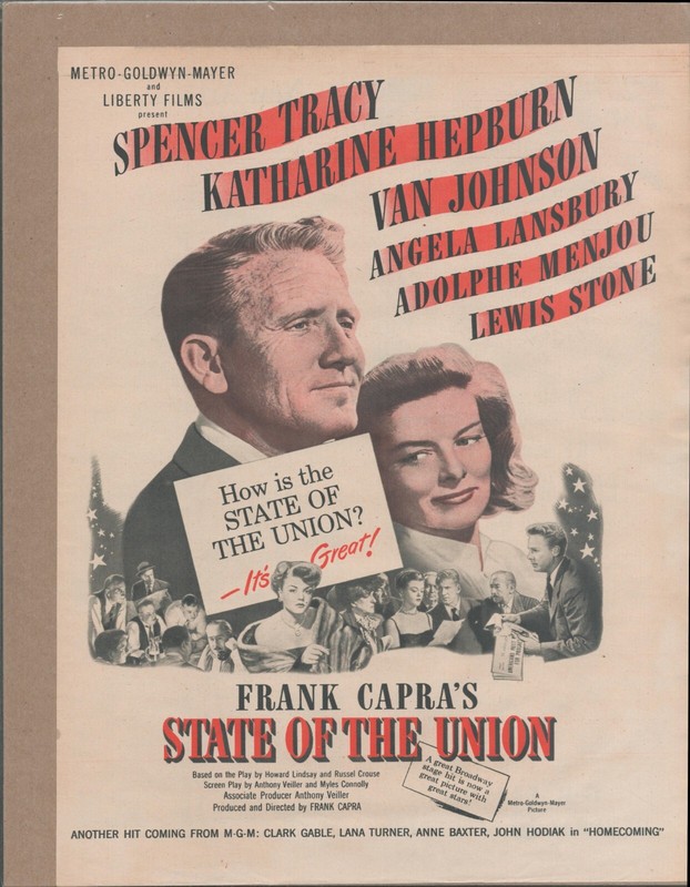 1948 STATE OF THE UNION Spencer Tracy Original Vintage Movie Promo Ad