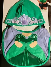 DISNEY BABY ARIEL BIB AND HAT SET SIZE 0-12 MONTHS BABY PRINCESS INFANT CAP CUTE