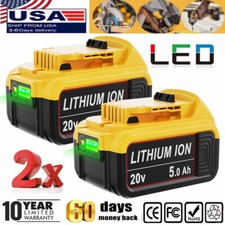 2Pack For DeWalt 20V 20 Volt Max 5.0AH Lithium Ion Battery DCB206 DCB204 DCB201