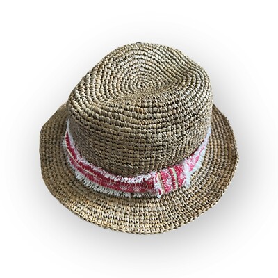 Athleta Straw Fedora Hat One Size | eBay display picture 3