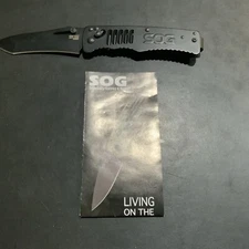 SOG Targa Seki Japan VG-10 Black Tanto Blade Pocket Knife Perfect