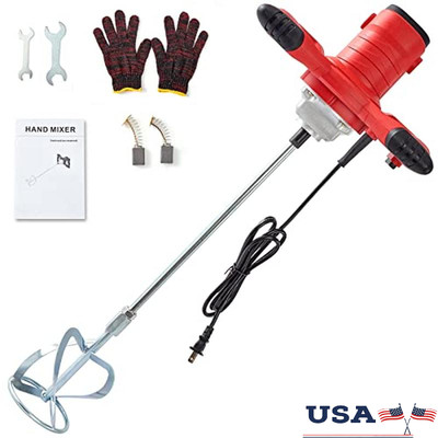 2300W Handheld Electric Mixer Portable Cement Mud Mortar Mixing Tool 6 Speed New